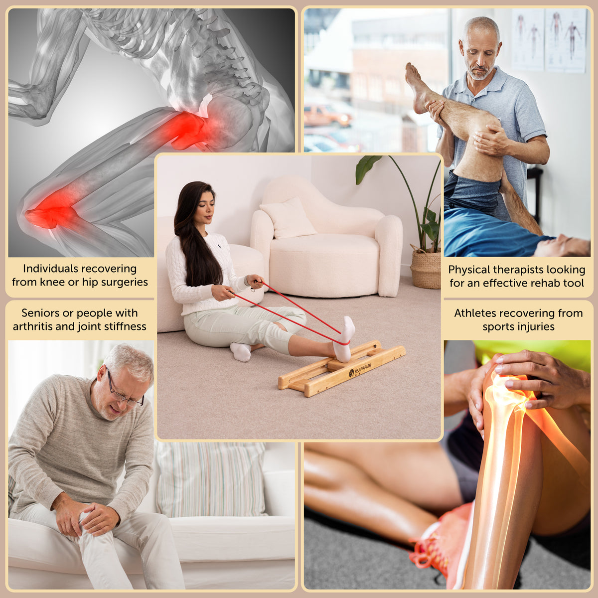 Knee & Hip Rehab Glider – Physiotherapy Equipment for Recovery