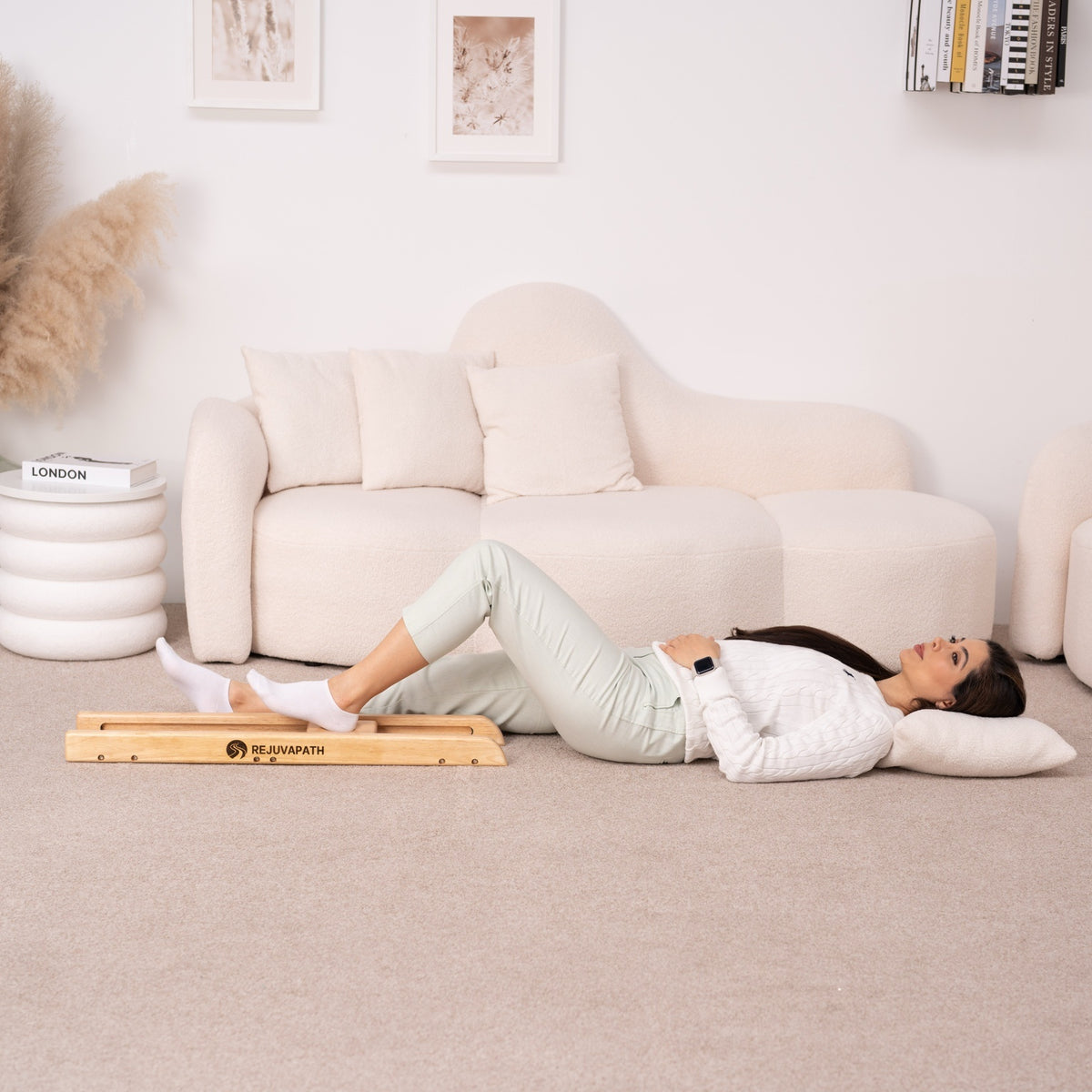 The RejuvaPath oak Glider in use at home